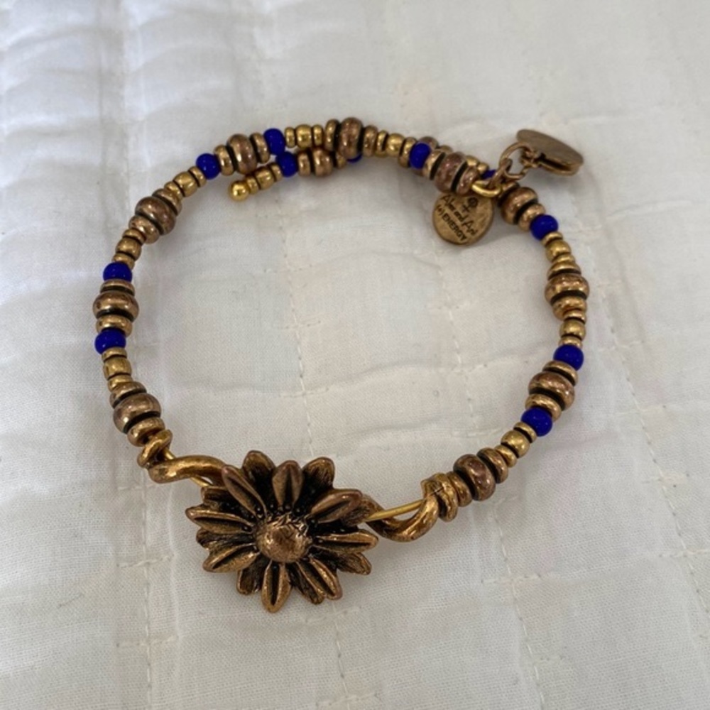 Rare Alex & Ani Natural Wonders Glacier Meadow Flower Beaded Wrap Bracelet